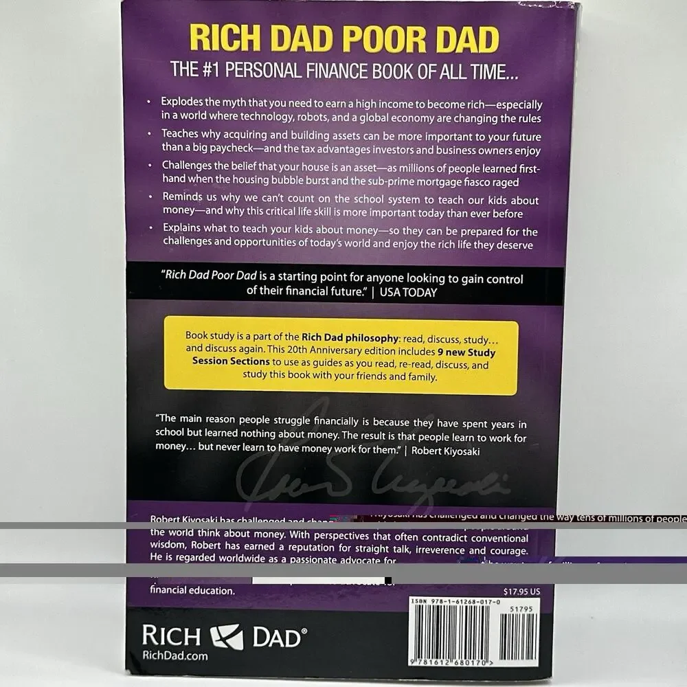 Robert T. Kiyosaki Rich Dad Poor Dad 20th Anniversary Ed Paperback Finance